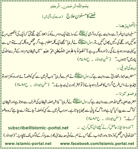 Gussae Ka Masnoon Elaj (Hadeeth Ki Roshni Mane)