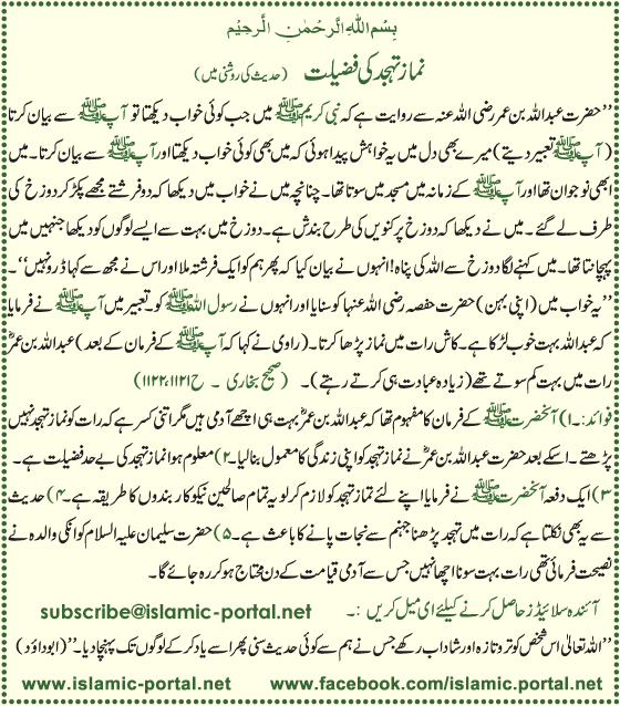 Tahajad Ki Fazeelat (Hadeeth Ki Roshni Mane)